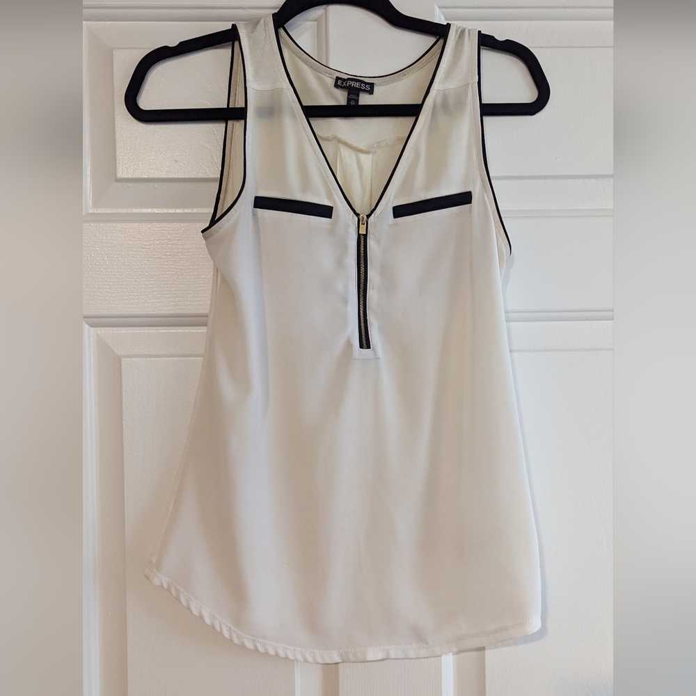 Express zip-up white blouse